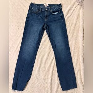 Lucky Brand Dark Blue Skinny Jeans Size 8 Cropped Raw Hem
